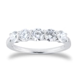 Best Luxury 
Exclusive Platinum 1.00cttw Brilliant Cut 5 Stone Diamond Eternity Ring
