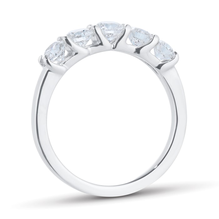 Goldsmiths Exclusive Platinum 1.00cttw Brilliant Cut 5 Stone Diamond Eternity Ring