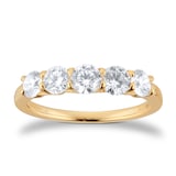 Best Luxury 
Exclusive 18ct Yellow Gold 1.00cttw Brilliant Cut 5 Stone Diamond Eternity Ring