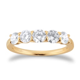 06508406 - Exclusive 18ct Yellow Gold 1.00cttw Brilliant Cut 5 Stone Goldsmiths Signature Diamond Eternity Ring