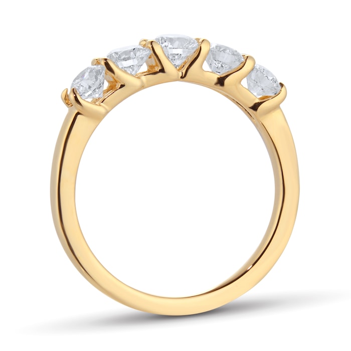Best Luxury 
Exclusive 18ct Yellow Gold 1.00cttw Brilliant Cut 5 Stone Diamond Eternity Ring