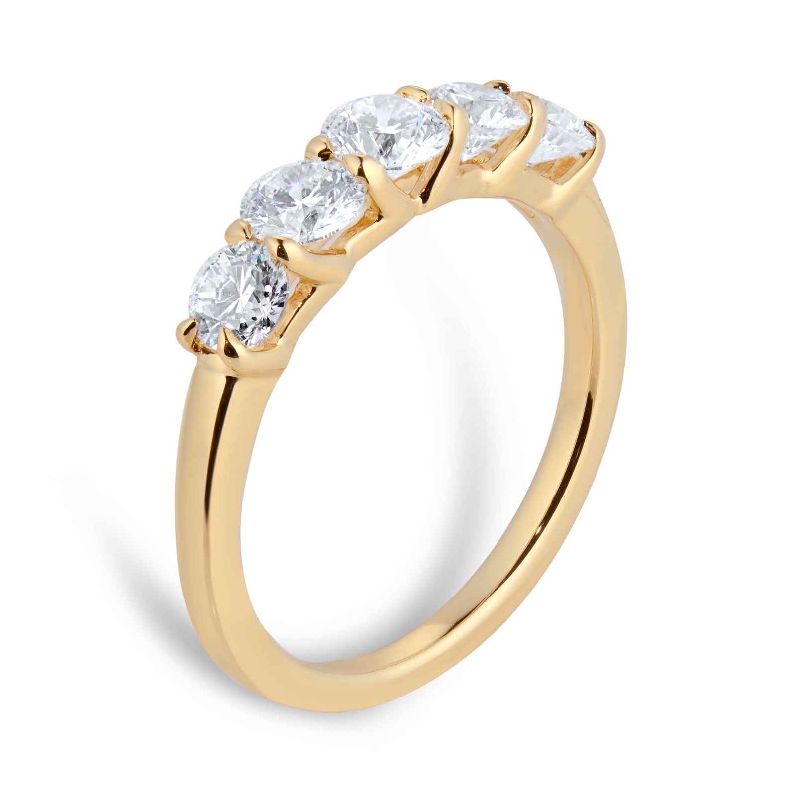 Goldsmiths Exclusive 18ct Yellow Gold 1.00cttw Brilliant Cut 5 Stone Goldsmiths Signature Diamond Eternity Ring Goldsmiths Exclusive 18ct Yellow Gold 1.00cttw Brilliant Cut 5 Stone Goldsmiths Signature Diamond Eternity Ring