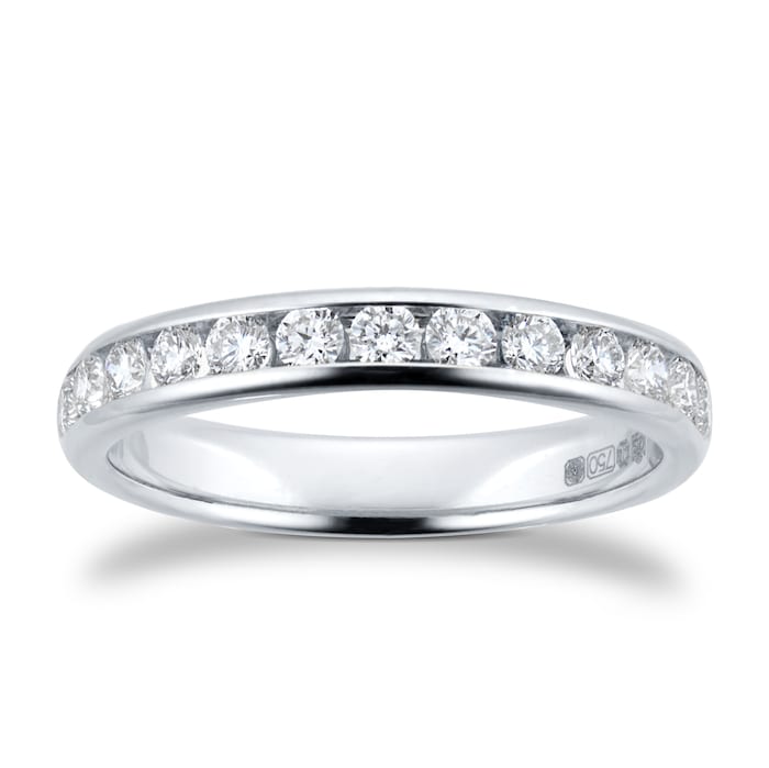 Goldsmiths Platinum 0.50cttw Brilliant Cut Diamond Channel Set Eternity Ring
