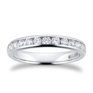 Goldsmiths Platinum 0.50cttw Brilliant Cut Diamond Channel Set Eternity Ring