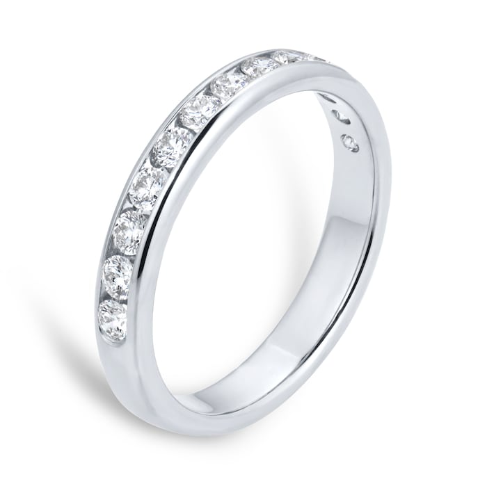 Goldsmiths Platinum 0.50cttw Brilliant Cut Diamond Channel Set Eternity Ring