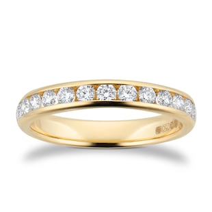 Goldsmiths 18ct Yellow Gold 0.50cttw Brilliant Cut Diamond Channel Set Eternity Ring