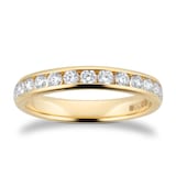 Goldsmiths 18ct Yellow Gold 0.50cttw Brilliant Cut Diamond Channel Set Eternity Ring
