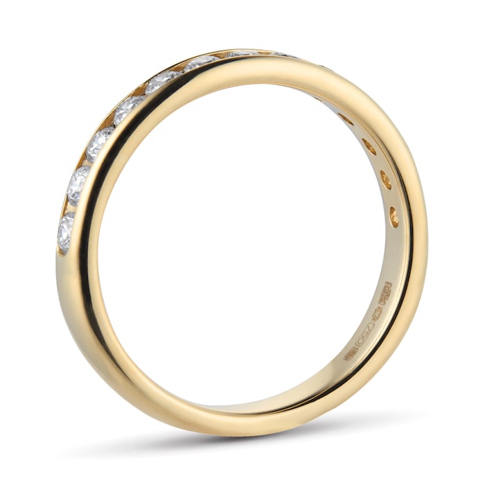 Goldsmiths 18ct Yellow Gold 0.50cttw Brilliant Cut Diamond Channel Set Eternity Ring