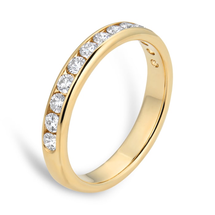 Goldsmiths 18ct Yellow Gold 0.50cttw Brilliant Cut Diamond Channel Set Eternity Ring