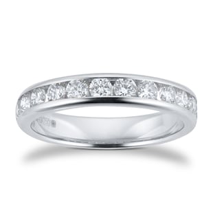 Goldsmiths Platinum 0.75cttw Brilliant Cut Diamond Channel Set Eternity Ring