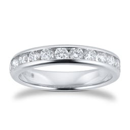 06508413 - Platinum 0.75cttw Brilliant Cut Diamond Channel Set Eternity Ring