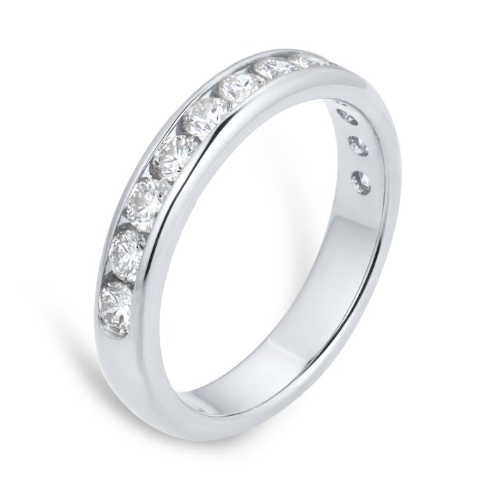 Goldsmiths Platinum 0.75cttw Brilliant Cut Diamond Channel Set Eternity Ring