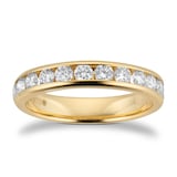 Goldsmiths 18ct Yellow Gold 0.75cttw Brilliant Cut Diamond Channel Set Eternity Ring