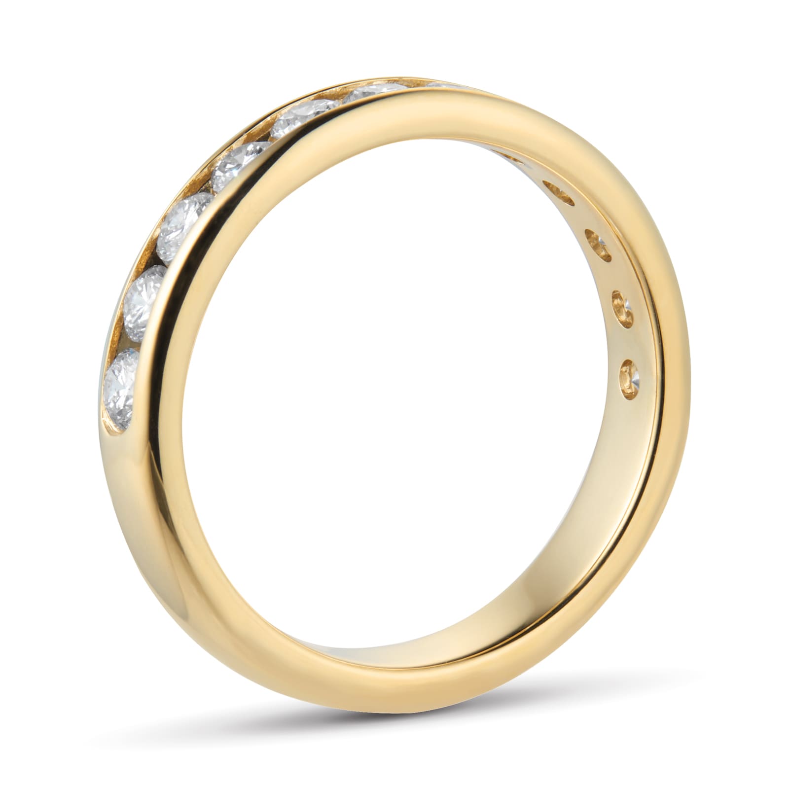 Goldsmiths 18ct Yellow Gold 0.75cttw Brilliant Cut Diamond Channel Set Eternity Ring