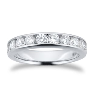 Goldsmiths Platinum 1.00cttw Brilliant Cut Diamond Channel Set Eternity Ring