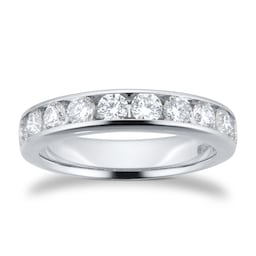 06508415 - Platinum 1.00cttw Brilliant Cut Diamond Channel Set Eternity Ring