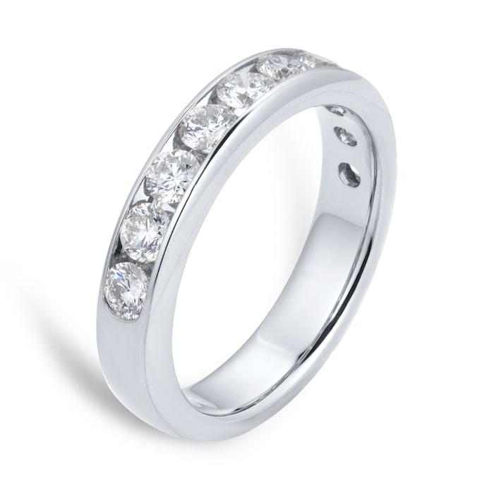 Goldsmiths Platinum 1.00cttw Brilliant Cut Diamond Channel Set Eternity Ring