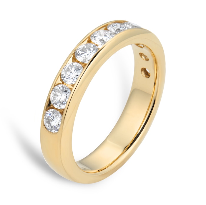 Goldsmiths 18ct Yellow Gold 1.00cttw Brilliant Cut Diamond Channel Set Eternity Ring