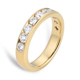 Goldsmiths 18ct Yellow Gold 1.00cttw Brilliant Cut Diamond Channel Set Eternity Ring