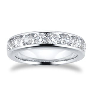 Goldsmiths Platinum 1.50cttw Brilliant Cut Diamond Channel Set Eternity Ring