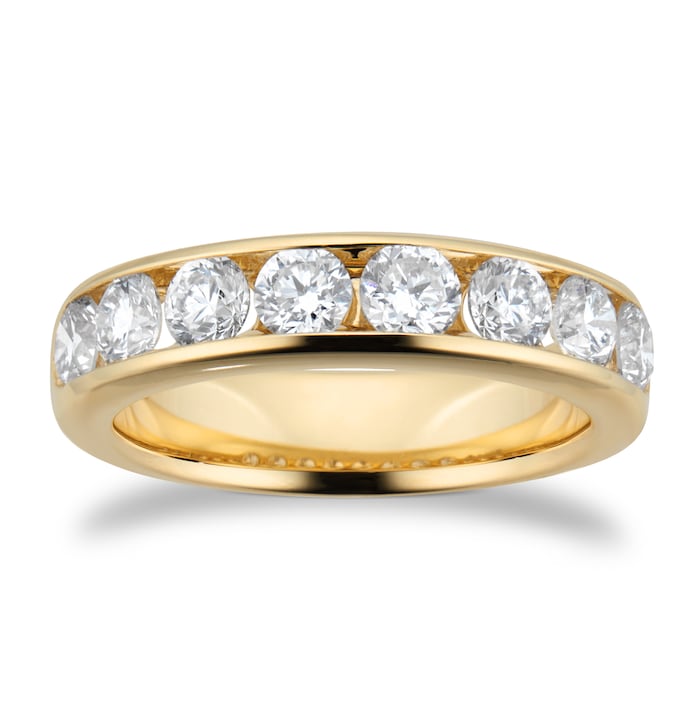 Goldsmiths 18ct Yellow Gold 1.50cttw Brilliant Cut Diamond Channel Set Eternity Ring