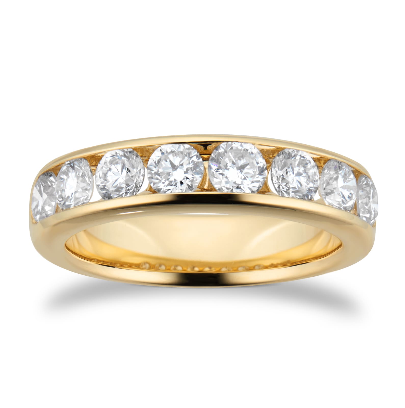 Best Luxury 
18ct Yellow Gold 1.50cttw Brilliant Cut Diamond Channel Set Eternity Ring
