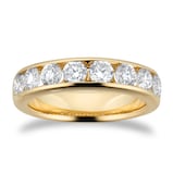 Goldsmiths 18ct Yellow Gold 1.50cttw Brilliant Cut Diamond Channel Set Eternity Ring