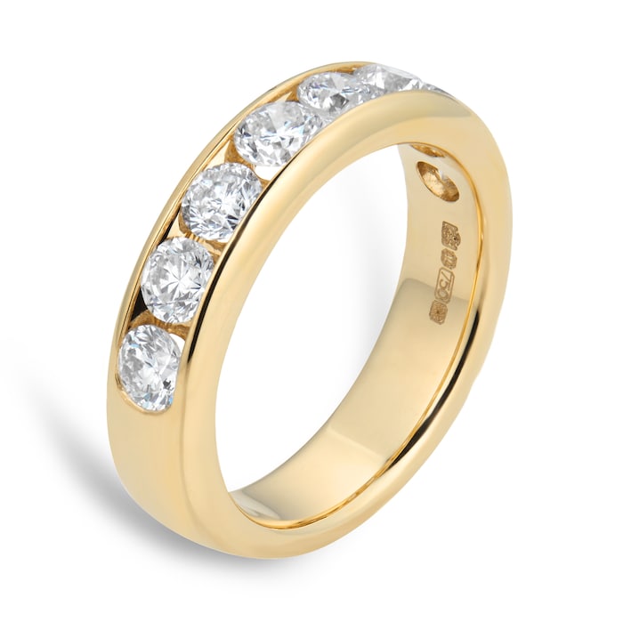 Goldsmiths 18ct Yellow Gold 1.50cttw Brilliant Cut Diamond Channel Set Eternity Ring