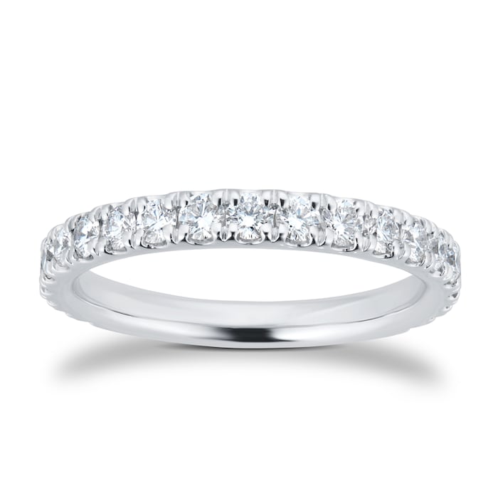 Goldsmiths Platinum 0.75cttw Brilliant Cut Diamond Half Eternity Ring