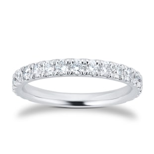 Goldsmiths Platinum 0.75cttw Brilliant Cut Diamond Half Eternity Ring