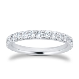 06508419 - Platinum 0.75cttw Brilliant Cut Diamond Half Eternity Ring