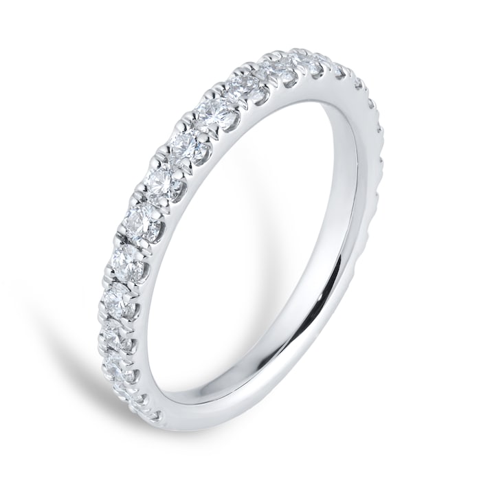 Goldsmiths Platinum 0.75cttw Brilliant Cut Diamond Half Eternity Ring