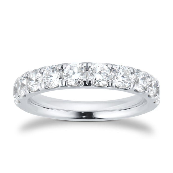 Goldsmiths Platinum 1.50cttw Brilliant Cut Diamond Half Eternity Ring