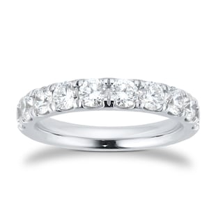 Goldsmiths Platinum 1.50cttw Brilliant Cut Diamond Half Eternity Ring