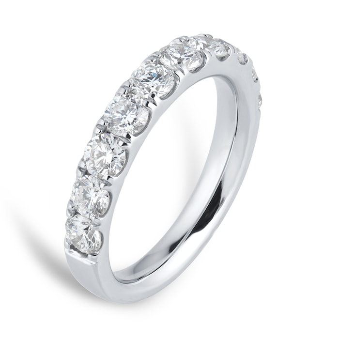 Goldsmiths Platinum 1.50cttw Brilliant Cut Diamond Half Eternity Ring