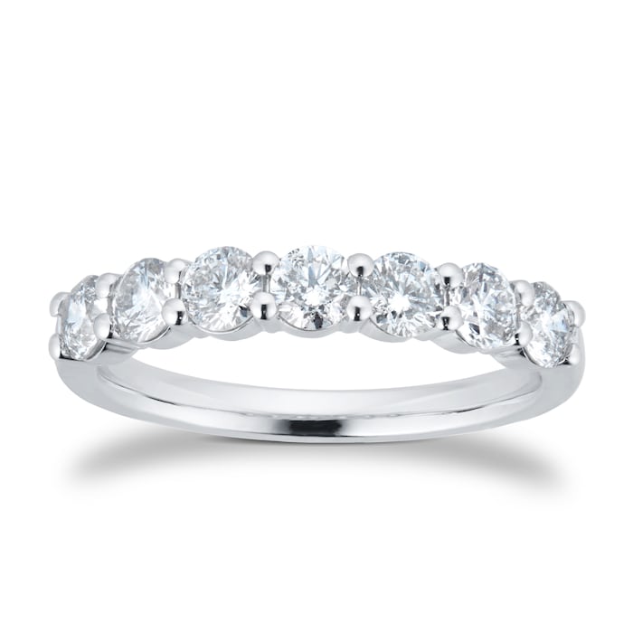 Goldsmiths Platinum 1.00cttw Brilliant Cut 7 Stone Diamond Eternity Ring