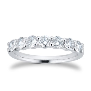 Goldsmiths Platinum 1.00cttw Brilliant Cut 7 Stone Diamond Eternity Ring