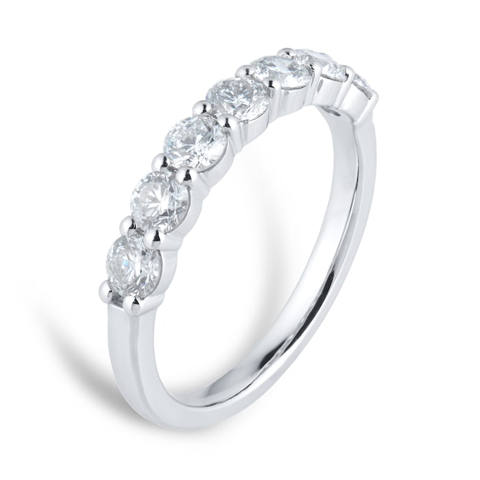 Goldsmiths Platinum 1.00cttw Brilliant Cut 7 Stone Diamond Eternity Ring