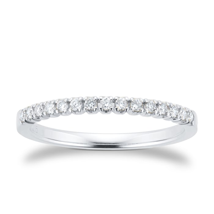 Goldsmiths 9ct White Gold 0.15cttw Half Set Diamond Stacker Eternity Ring
