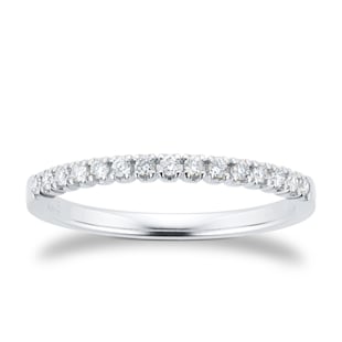 Goldsmiths 9ct White Gold 0.15cttw Half Set Diamond Stacker Eternity Ring