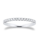 Goldsmiths 9ct White Gold 0.15cttw Half Set Diamond Stacker Eternity Ring