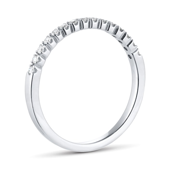 Goldsmiths 9ct White Gold 0.15cttw Half Set Diamond Stacker Eternity Ring