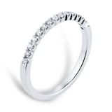 Goldsmiths 9ct White Gold 0.15cttw Half Set Diamond Stacker Eternity Ring