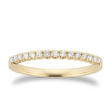 Goldsmiths 9ct Yellow Gold 0.15cttw Half Set Diamond Stacker Eternity Ring
