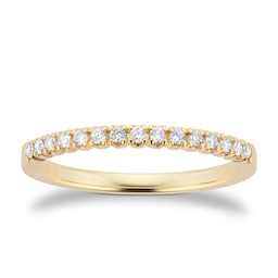 06508431 - 9ct Yellow Gold 0.15cttw Half Set Diamond Stacker Eternity Ring