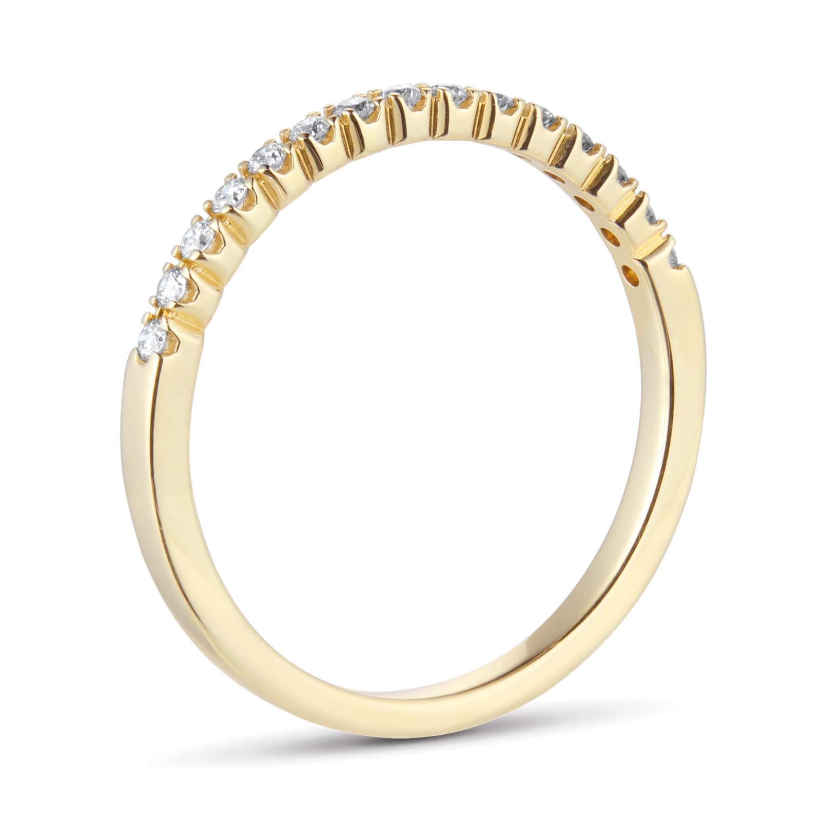 Goldsmiths 9ct Yellow Gold 0.15cttw Half Set Diamond Stacker Eternity Ring