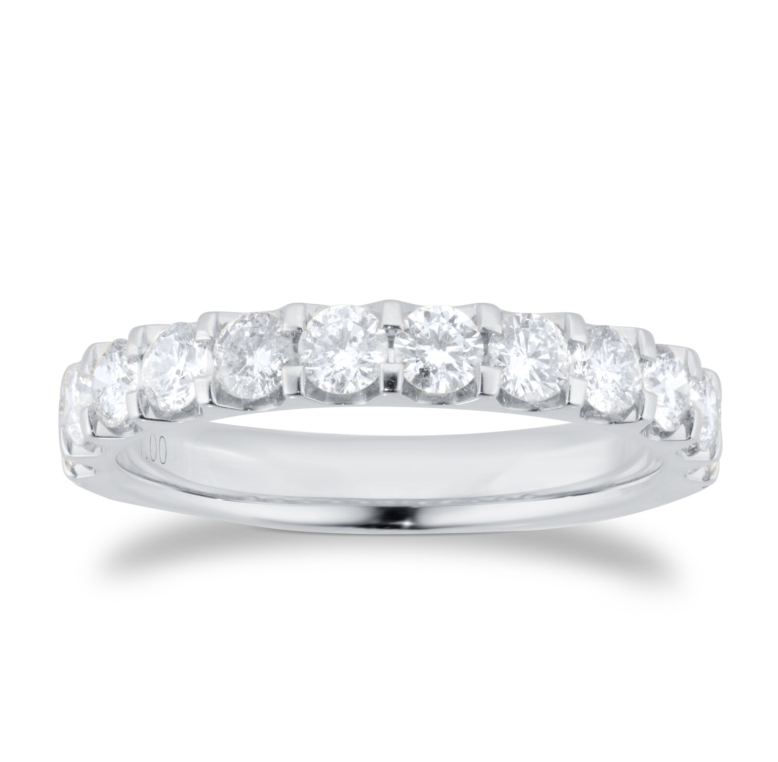 Mappin & Webb Platinum 1.00cttw Diamond Claw Set Eternity Ring - Ring Size J