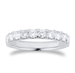 06508451 - Platinum 1.00cttw Diamond Claw Set Eternity Ring