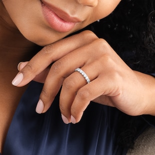 Mappin & Webb Platinum 1.00cttw Diamond Claw Set Eternity Ring