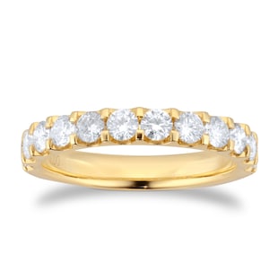 Mappin & Webb 18ct Yellow Gold 1.00cttw Diamond Claw Set Eternity Ring